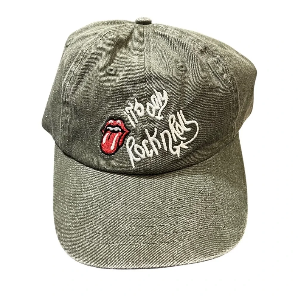 Lucky Brand Rolling Stones‎ Hat Mens OS Green It's Only Rock n Roll Baseball Cap